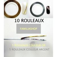 10 rouleaux or argent striping fils ongles 
