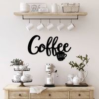 Signe de café en métal, tasse de thé, panneau de Bar, décoration murale suspendue, mot de café, lettre, pour