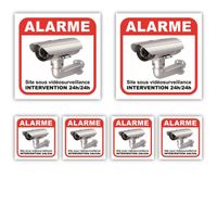 Surveillance Video Alarme maison - Lot de 6 :  dim. 100x100mm (x2) + dim. 50x50mm (x4) - Anti UV - garantie 5 ans - SDRBca