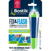 Colle Forte BOSTIK Fix & Flash Photoactive Transparent Ultra résistant - applicateur et tube 5 g