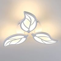 Plafonnier LED moderne 28W Feuilles acryliques blanches pour Chambre à coucher Salle à manger Lumière blanche chaude