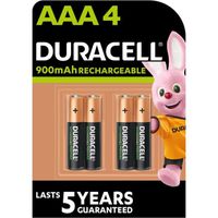 DURACELL Recharges Ultra Piles Rechargeables type LR03 / AAA 900 mAh Lot de 4