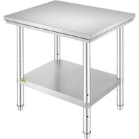 Table de Travail Cuisine - VEVOR - 76 x 60 x 80 cm - Capacité de Charge de 150 kg - Acier Inoxydable