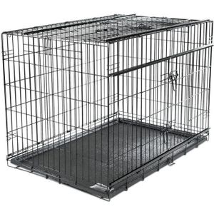CAGE VADIGRAN Cage métallique pliable Premium - 107 x 71 x 79 cm - Noir - Pour chien