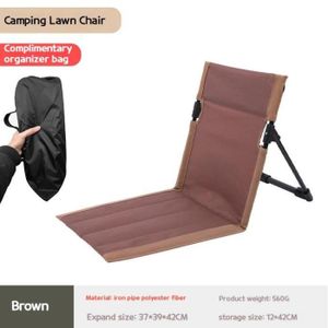 CHAISE DE CAMPING Tuyau de fer-marron - Chaise pliante portable pour camping en plein air, Plage, Coussin de dossier, Tente, Lo