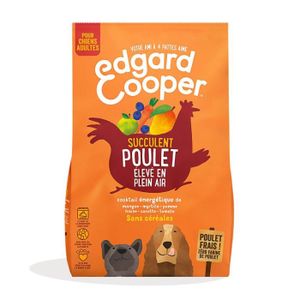 CROQUETTES LOT DE 2 - EDGARD COOPER - Succulent Poulet sans céréales Croquettes pour chien Adulte - sac de 1 kg