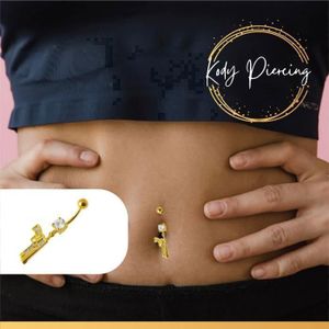 Piercing Nombril Acier Inoxydable - Strass Et Tête De Mort Turquoise, Neuf étiqueté !