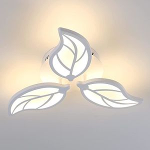 PLAFONNIER Plafonnier LED moderne 28W Feuilles acryliques blanches pour Chambre à coucher Salle à manger Lumière blanche chaude