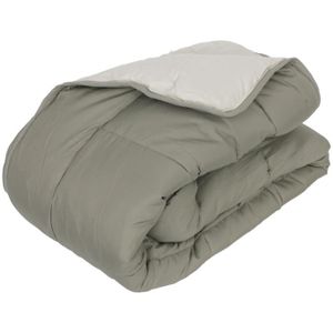COUETTE Couette hiver 200x200 cm COCOON BICOLORE Taupe/Lin