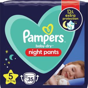 COUCHE Couches-culottes PAMPERS Night Pants - Taille 5 x35 - Protection jusqu'à 12 heures