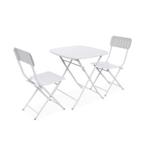 Ensemble table et chaise de jardin Table de jardin - SWEEEK - Type bistrot pliable bl
