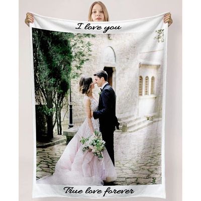Couverture Personnalisée Avec Vos Photos - Plaid Doux En Flanelle, Cadeau Unique Pour Anniversaire, Fête Des Mères/pères
