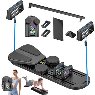 Mini Réformateur Pilates 6 En 1 Pliable - Compteur Intelligent, Bandes Résistance, Rouleau Rebond - Fitness Maison