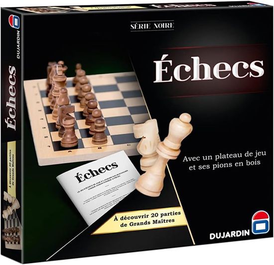 Dujardin Jeu D'Échecs En Bois - Plateau Et Pions Classiques Avec Livret Des Grands Maîtres - Dès 7 Ans