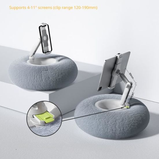 Support Oreiller De Téléphone-Tablette 5,5-11", Support Rotatif À Col De Cygne Compatible Avec