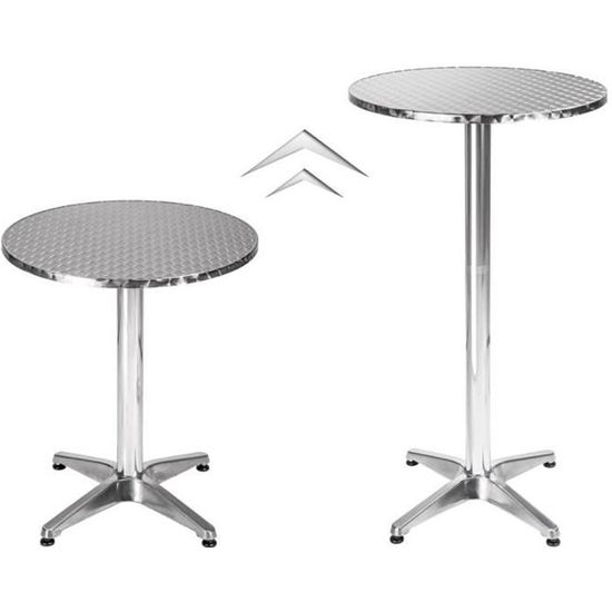 Table De Bar Ronde Bistrot 60x60x72cm - Table Café Restaurant Style Rétro Industriel