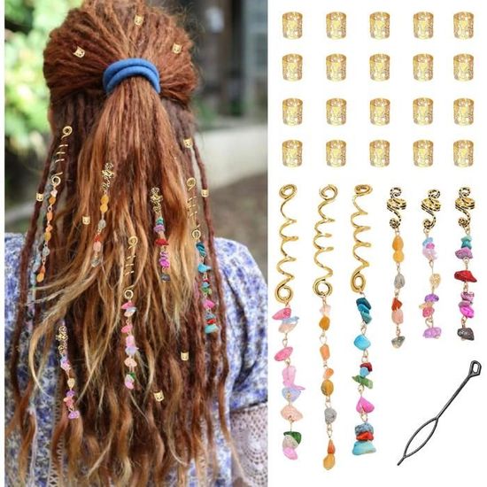 236 Pièces Pendentif Dreadlocks En Métal, Pinces à Cheveux En Spirale