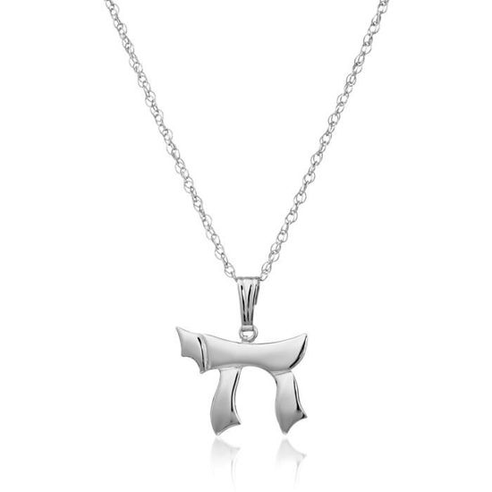 Pendentif Chai Symbole De Vie En Argent Massif 925 Poli – Élégant Collier Judaïca 10x12 Mm Pour Femme