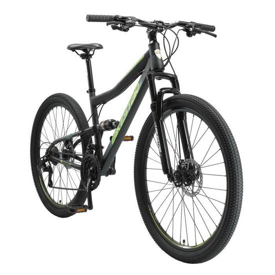 VTT tout suspendu BIKESTAR 27.5 Pouces 21 vitesses Shimano avec frein disque Noir