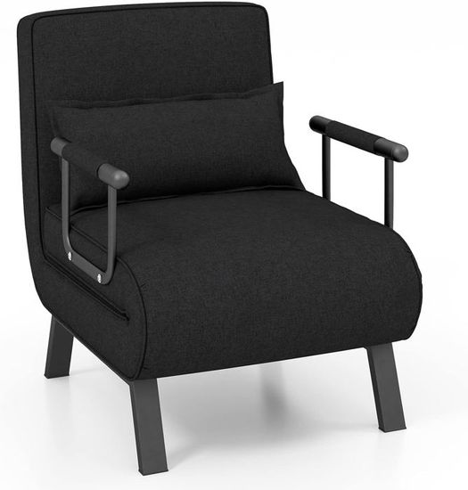 COSTWAY Loungestoel Voor De Woonkamer, Woonstoel Tot 150 Kg Moderne Accentstoel Met Houten Poten En Leuningen Cocktailstoel Gestoffeerde Stoel Voor Slaapkamer En Kantoor 72 X 65 X 76 Cm