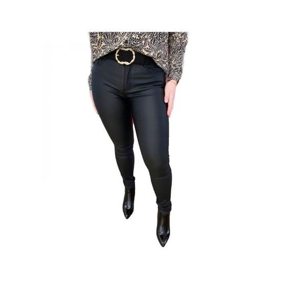 Jean effet cuir femme sales