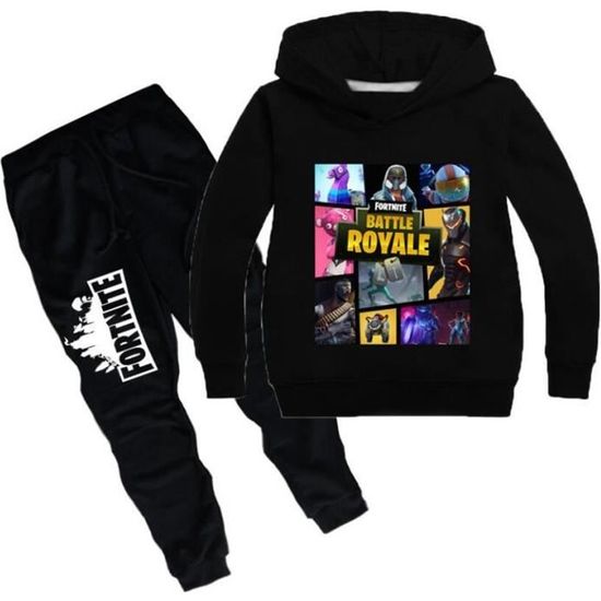 Fortnite Game Quinzaine Imprimer Enfants Garcon Vetements ENSEMBLE Gaming Bastion Nuit Imprime A Manches Noir