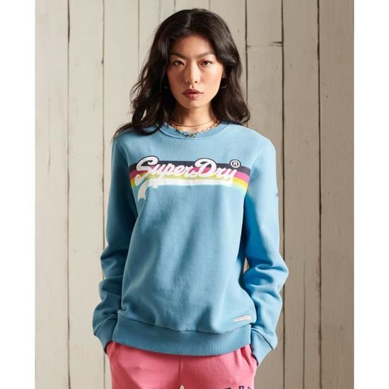 Sweat femme Superdry Vintage Logo Cali bleu adriatique Bleu