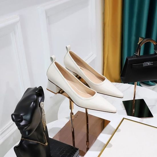 Escarpin talon epais sale
