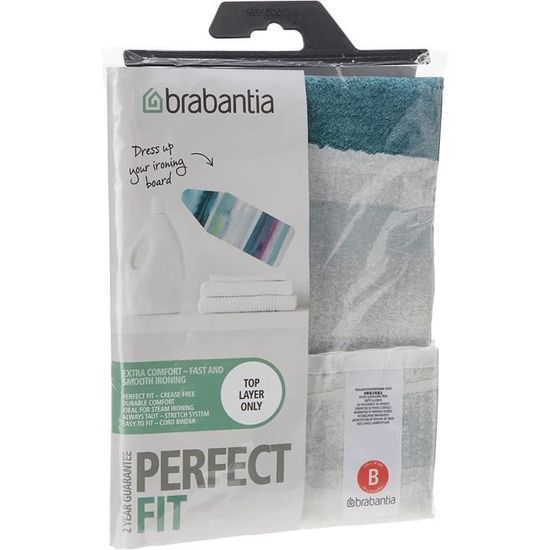 Brabantia Housse pour Table à Repasser B, 124 X 38 cm - Coton, Mousse 4 mm & Feutre 4 mm – denim Blue