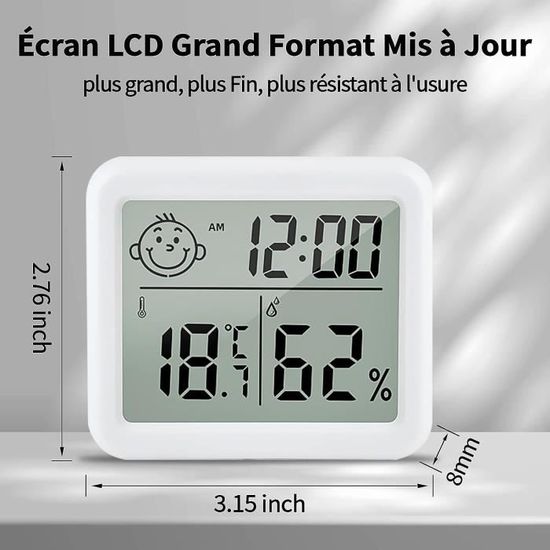 Lot Thermomètre Intérieur, 2 Pieces Lcd Mini Digital Thermometre