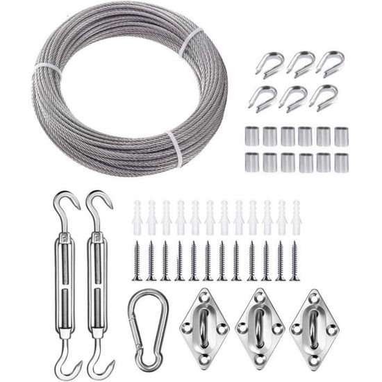 Ruesious Corde En Acier Inoxydable à Suspendre Kit, Câble Métallique
