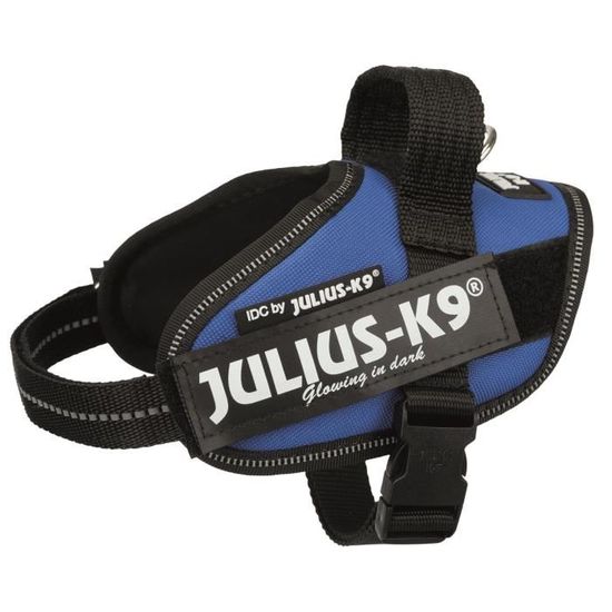 JULIUS K9 Harnais Power IDC Baby 2–XS–S : 33–45 cm - 18 mm - Bleu jean -  Pour chien