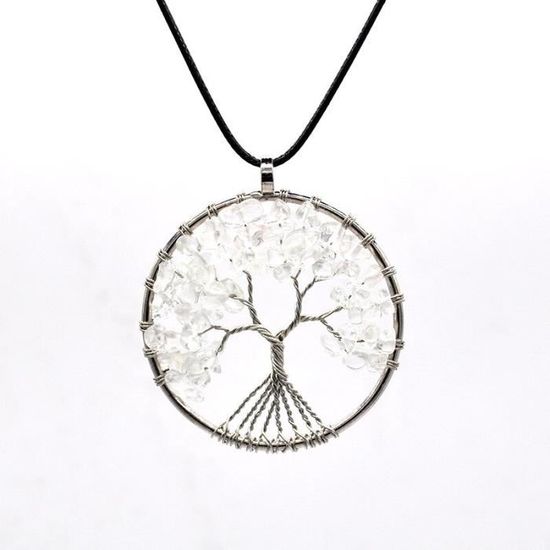 Collier Pendule En Améthyste Naturelle - Chaîne En Métal Hypoallergénique - Anti-stress & Reiki