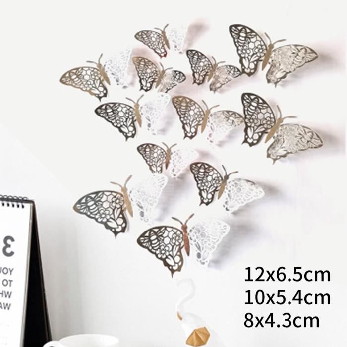 12 Pcs 3D Papillon Mural Stickers Art Décalque Maison Chambre Décorations DECOR ENFANTS