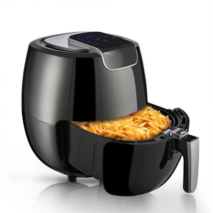 Friteuse à air électrique sans huile MEYKEY chaud 6.5L température 60-200 ℃ 1800W 8 programmes intelligents Panier antiadhérent