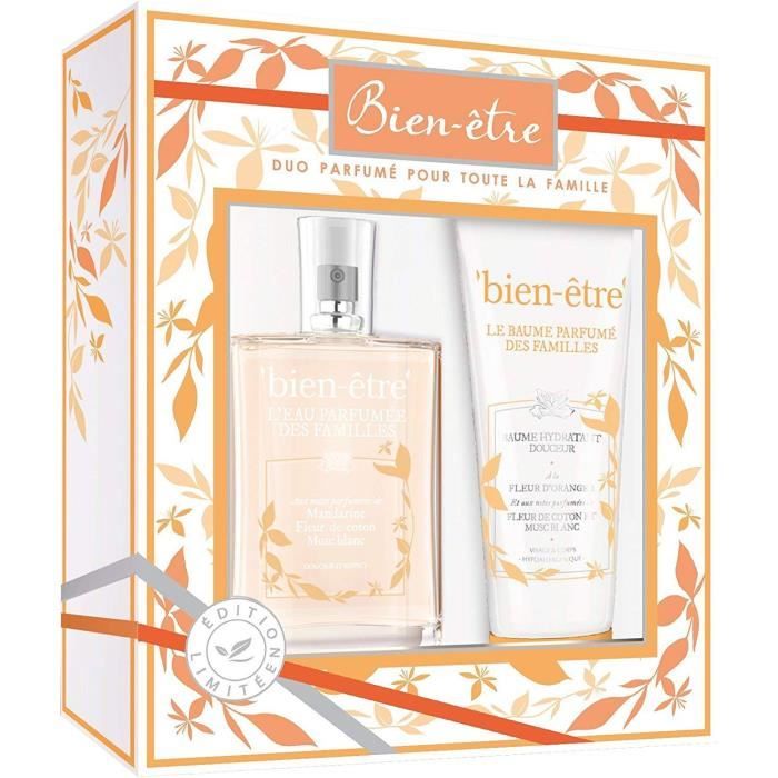 BIEN ÊTRE - Coffret - DUO Parfumé des Familles - Douceur et Respect - Eau Parfumée 75ml + Baume Hydratant 100ml