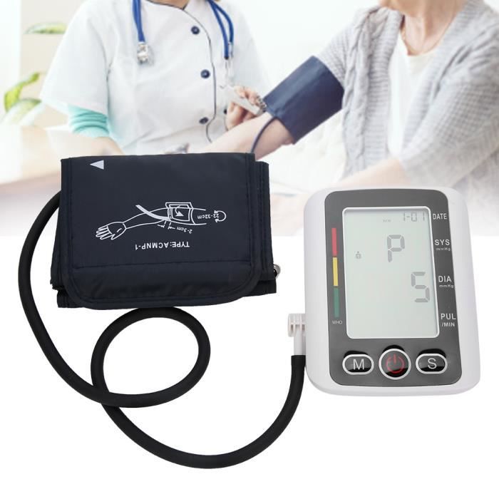 Tensiomètre électrique Sphygmomanomètre à bras numérique avec fonction vocale
