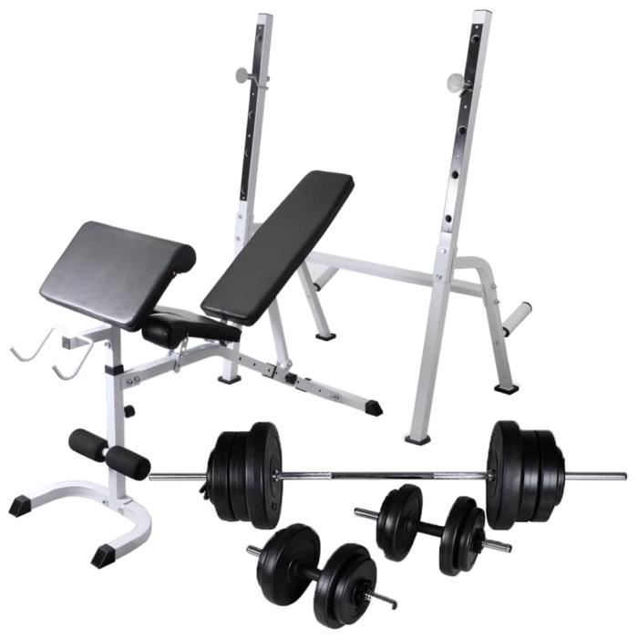 Bancs de musculation - support de poids jeu d'haltères 60.5 kg -150 x 45 x 123 cm