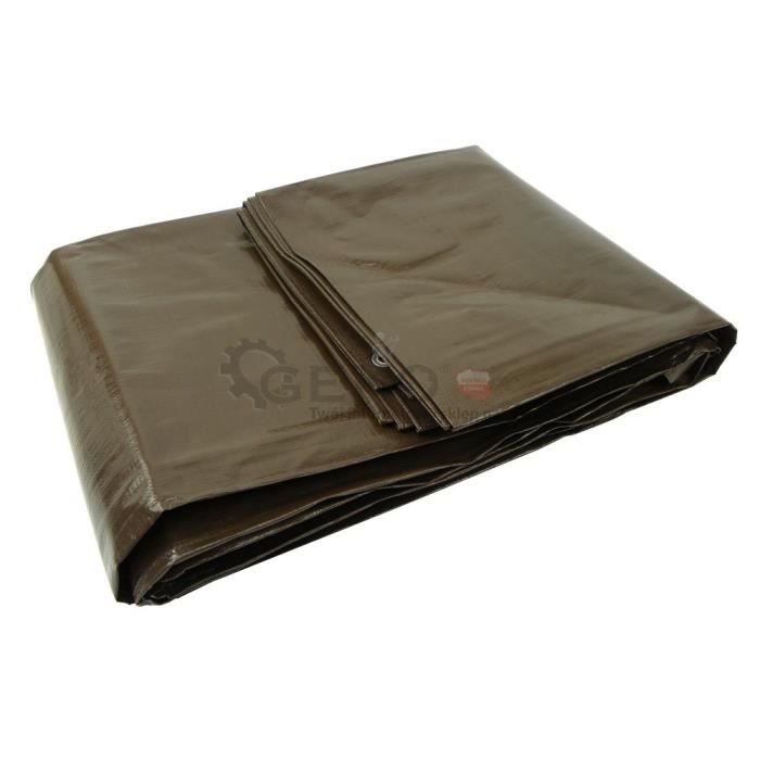 Bâche de protection marron extra épaisse - 200 g/m² (12 x 18)