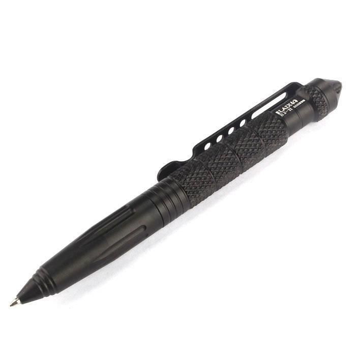 Outil multifonctionnel en aluminium pour stylo tactique en verre à urgence noir