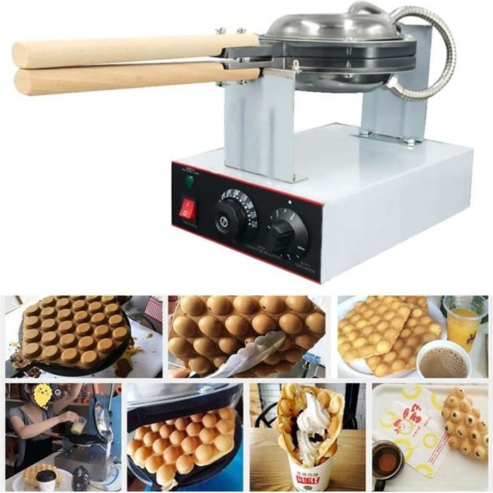 BG Gaufrier à Bulles électrique gaufrier Professionnel aux œufs,adapté aux Desserts familiaux et aux Plats à emporter commerciaux