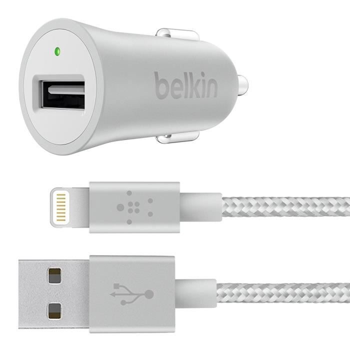 Belkin Chargeur allume-cigare universel USB avec câble - Argent
