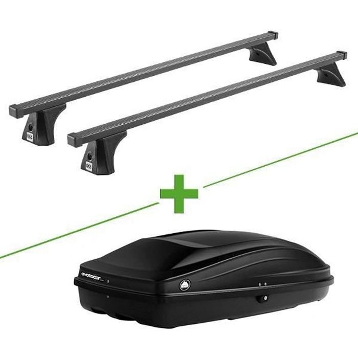 Pack barres et coffre de toit Cruz Oplus fix + Wabb S pour Peugeot 207 5 portes - 3664956357822