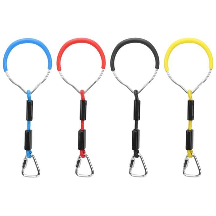 4PCS Anneaux de gymnastique swing coloré Fer + ABS + Polyester-CER