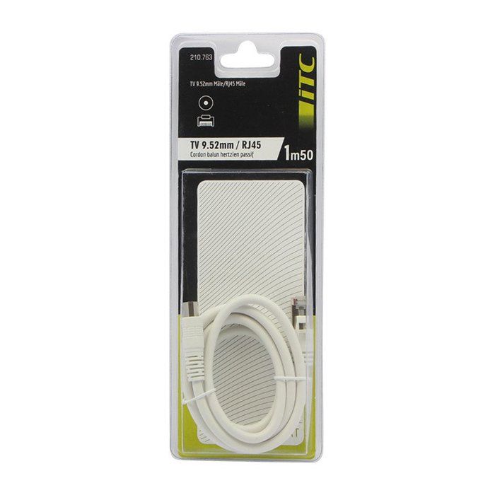 Cordon TV 9.52 / RJ45 - 1.5M 304482 - ITC - Accessoire TV, Audio, Vidéo