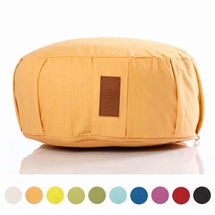 GORILLA SPORTS® coussin de méditation orange - Hauteur d'assise 18 cm - coussin de yoga avec rembourrage en balles d'épeautre - Hous