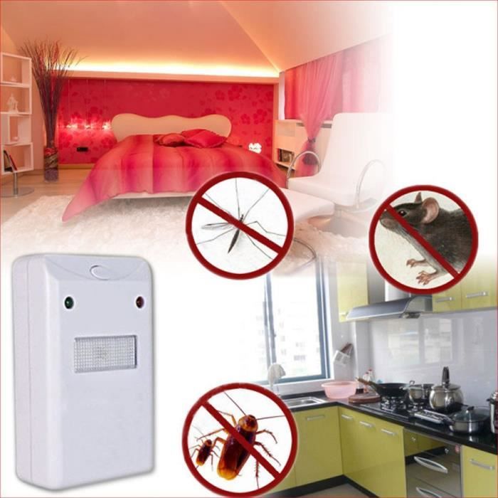 220V antiparasitaire repoussant l aide électronique rat souris répulsif anti répulsif, prise de l UE (blanc)