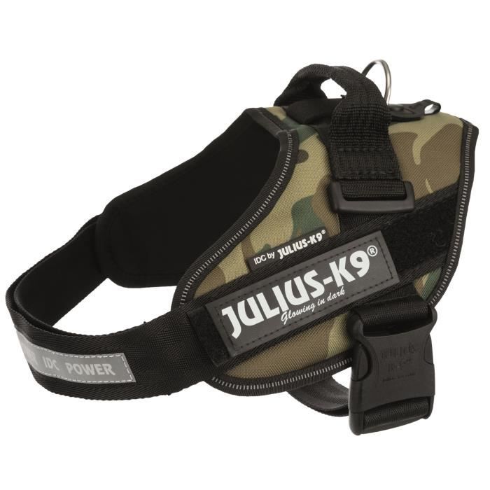 JULIUS K9 Harnais Power IDC Mini–M : 49–67 cm - 22 mm - Camouflage - Pour chien