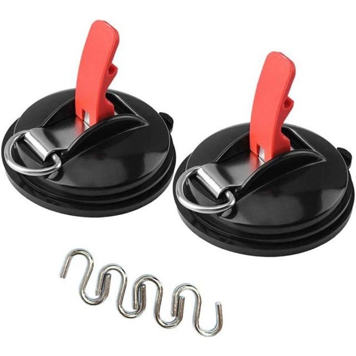 KKmoon Pack 2 Ancre D’aspiration Robuste Ventouse Mutilfunction Ancre Camping Voiture Bûcher