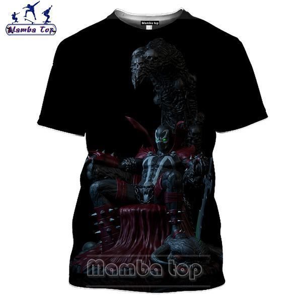 T-shirt Homme,Mamba haut 2020 plus récent hommes 3D noir t-shirt Anime Spawn t-shirt Fitness femmes T-shirts super-héros O cou homm